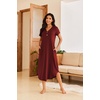 Ekouaer Long Nightgowns for Women Button Night Gowns Short Sleeve Sleepwear Full Length Sleep Shirts With Pockets S-4XL(Wine Red)