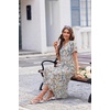 Ekouaer Long Nightgowns for Women Button Night Gowns Short Sleeve Sleepwear Full Length Sleep Shirts With Pockets S-4XL(Yellow Leaves)