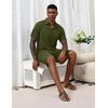 Ekouaer Men’s Hawaiian Shirt and Shorts Sets 2 Piece Beach Outfits Button Down Summer Pajamas Set Vacation Lounge Sets XS-XXL(Army Green)