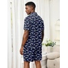 Ekouaer Men’s Hawaiian Shirt and Shorts Sets 2 Piece Beach Outfits Button Down Summer Pajamas Set Vacation Lounge Sets XS-XXL(Dinosaur Skeleton)