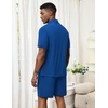 Ekouaer Men’s Hawaiian Shirt and Shorts Sets 2 Piece Beach Outfits Button Down Summer Pajamas Set Vacation Lounge Sets XS-XXL(Royal Blue)