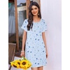 Ekouaer Nightgowns for Women 2 Pack Night Gowns Short Sleeve Sleepshirts Pullover Nightshirts Soft Sleepwear(Coffee/Star Print)