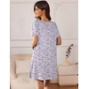Ekouaer Nightgowns for Women 2 Pack Night Gowns Short Sleeve Sleepshirts Pullover Nightshirts Soft Sleepwear(Coffee/Star Print)