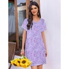 Ekouaer Nightgowns for Women 2 Pack Night Gowns Short Sleeve Sleepshirts Pullover Nightshirts Soft Sleepwear(Star/Dragonfly Print)
