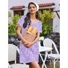 Ekouaer Nightgowns for Women 2 Pack Night Gowns Short Sleeve Sleepshirts Pullover Nightshirts Soft Sleepwear(Star/Dragonfly Print)