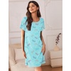 Ekouaer Nightgowns for Women 2 Pack Night Gowns Short Sleeve Sleepshirts Pullover Nightshirts Soft Sleepwear(Star/Dragonfly Print)