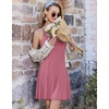 Ekouaer Nightgowns for Women Bamboo Viscose Night Gown Sleeveless Sleep Dress Racerback Chemise Cooling Sleepwear(Deep Pink)