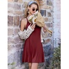 Ekouaer Nightgowns for Women Bamboo Viscose Night Gown Sleeveless Sleep Dress Racerback Chemise Cooling Sleepwear(Deep Red)