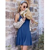 Ekouaer Nightgowns for Women Bamboo Viscose Night Gown Sleeveless Sleep Dress Racerback Chemise Cooling Sleepwear(Navy)