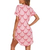 Ekouaer Nightgowns for Women Button Down Night Gowns Short Sleeve Sleep Shirt V Neck Nightshirt Soft Sleepwear Pajams Dress(Pink Bow)