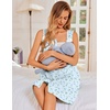 Ekouaer Nightgowns for Women Button Up Sleepshirt Tank Sleeveless Nightshirt Soft Sleepwear with Pockets S-XXXL(Blue Floral)