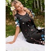 Ekouaer Nightgowns for Women Long Night Gown Pleated Moo Moos Short Sleeve House Dress Plus Size Lounge Dress S-5XL(Black Butterfly Floral)