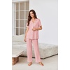 Ekouaer Pajamas for Women Set Button Up Sleepswear 2 Piece Short Sleeve PJ Top and Long Pants Loungwear With Pocket S-XXL(Light Pink)