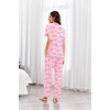 Ekouaer Pajamas for Women Set Button Up Sleepswear 2 Piece Short Sleeve PJ Top and Long Pants Loungwear With Pocket S-XXL(Love)