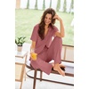 Ekouaer Pajamas for Women Set Button Up Sleepswear 2 Piece Short Sleeve PJ Top and Long Pants Loungwear With Pocket S-XXL(Old Rose)