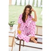 Ekouaer Pajamas for Women Set Button Up Sleepswear 2 Piece Short Sleeve PJ Top and Long Pants Loungwear With Pocket S-XXL(Pink Bow)