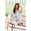 Ekouaer Pajamas for Women Set Button Up Sleepswear 2 Piece Short Sleeve PJ Top and Long Pants Loungwear With Pocket S-XXL(Shell World)