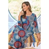 Ekouaer Women Long House Coat Zipper Front Robes Full Length Nightgowns with Pockets Striped Loungewear S-4XL(Bohemian Blue)