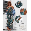 Ekouaer Women’s Casual Overalls Loose Wide Leg Jumpsuits Summer Boho Floral Printed Baggy Rompers with Pockets(Green White Leaves)