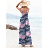Ekouaer Women’s Casual Overalls Loose Wide Leg Jumpsuits Summer Boho Floral Printed Baggy Rompers with Pockets(Pink Grey Tie Dye)
