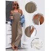Ekouaer Women’s Casual Overalls Loose Wide Leg Jumpsuits Summer Boho Floral Printed Baggy Rompers with Pockets(Taupe)