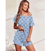 Ekouaer Women’s Pajama Set Ruffle Sleeves Top and Short Soft 2 Piece Loungewear Set(Rabbits and Flowers)