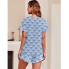 Ekouaer Women’s Pajama Set Ruffle Sleeves Top and Short Soft 2 Piece Loungewear Set(Rabbits and Flowers)