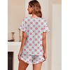 Ekouaer Women’s Pajama Set Ruffle Sleeves Top and Short Soft 2 Piece Loungewear Set(Silhouette Flower Leaves)