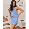 Ekouaer Womens Pajama Sets Cami Shorts Set Viscose from Bamboo Tank Top and Shorts 2 Piece Soft Sleeveless Lounge Set(Baby Blue)