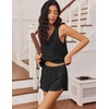 Ekouaer Womens Pajama Sets Cami Shorts Set Viscose from Bamboo Tank Top and Shorts 2 Piece Soft Sleeveless Lounge Set(Black)