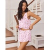Ekouaer Womens Pajama Sets Cami Shorts Set Viscose from Bamboo Tank Top and Shorts 2 Piece Soft Sleeveless Lounge Set(Cherry Blossom Print)