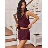 Ekouaer Womens Pajama Sets Cami Shorts Set Viscose from Bamboo Tank Top and Shorts 2 Piece Soft Sleeveless Lounge Set(Dark Red)
