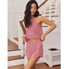 Ekouaer Womens Pajama Sets Cami Shorts Set Viscose from Bamboo Tank Top and Shorts 2 Piece Soft Sleeveless Lounge Set(Dusty Rose)