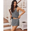 Ekouaer Womens Pajama Sets Cami Shorts Set Viscose from Bamboo Tank Top and Shorts 2 Piece Soft Sleeveless Lounge Set(Grey)
