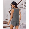 Ekouaer Womens Pajama Sets Cami Shorts Set Viscose from Bamboo Tank Top and Shorts 2 Piece Soft Sleeveless Lounge Set(Grey)
