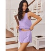 Ekouaer Womens Pajama Sets Cami Shorts Set Viscose from Bamboo Tank Top and Shorts 2 Piece Soft Sleeveless Lounge Set(Light Purple)