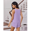 Ekouaer Womens Pajama Sets Cami Shorts Set Viscose from Bamboo Tank Top and Shorts 2 Piece Soft Sleeveless Lounge Set(Light Purple)