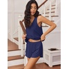 Ekouaer Womens Pajama Sets Cami Shorts Set Viscose from Bamboo Tank Top and Shorts 2 Piece Soft Sleeveless Lounge Set(Navy Blue)