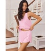 Ekouaer Womens Pajama Sets Cami Shorts Set Viscose from Bamboo Tank Top and Shorts 2 Piece Soft Sleeveless Lounge Set(Pink)