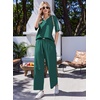 Ekouaer Womens Pajama Sets Cotton Short Sleeve Sleepwear Long Pants Lounge Set Soft Pjs with Pockets S-XXL(Green)