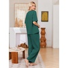 Ekouaer Womens Pajama Sets Cotton Short Sleeve Sleepwear Long Pants Lounge Set Soft Pjs with Pockets S-XXL(Green)