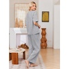 Ekouaer Womens Pajama Sets Cotton Short Sleeve Sleepwear Long Pants Lounge Set Soft Pjs with Pockets S-XXL(Light Grey)