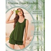 Ekouaer Womens Pajama Sets Viscose from Bamboo Sleeveless Lounge Sets Soft Tank Top and Shorts 2 Piece Pj Sets with Pockets(Army Green)