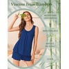 Ekouaer Womens Pajama Sets Viscose from Bamboo Sleeveless Lounge Sets Soft Tank Top and Shorts 2 Piece Pj Sets with Pockets(Deep Blue)