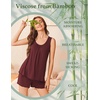 Ekouaer Womens Pajama Sets Viscose from Bamboo Sleeveless Lounge Sets Soft Tank Top and Shorts 2 Piece Pj Sets with Pockets(Deep Red)