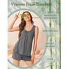 Ekouaer Womens Pajama Sets Viscose from Bamboo Sleeveless Lounge Sets Soft Tank Top and Shorts 2 Piece Pj Sets with Pockets(Grey)