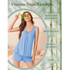 Ekouaer Womens Pajama Sets Viscose from Bamboo Sleeveless Lounge Sets Soft Tank Top and Shorts 2 Piece Pj Sets with Pockets(Light Blue)