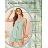 Ekouaer Womens Pajama Sets Viscose from Bamboo Sleeveless Lounge Sets Soft Tank Top and Shorts 2 Piece Pj Sets with Pockets(Light Green)