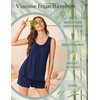Ekouaer Womens Pajama Sets Viscose from Bamboo Sleeveless Lounge Sets Soft Tank Top and Shorts 2 Piece Pj Sets with Pockets(Navy Blue)