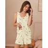 Ekouaer Womens Pajama Sets Viscose from Bamboo Sleeveless Lounge Sets Soft Tank Top and Shorts 2 Piece Pj Sets with Pockets(Teddy Bear)